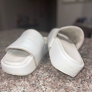 adidas White Platform Slide Sandals